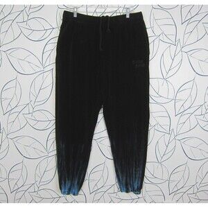 Teddy Fresh Black & Blue Tie Dye Velour Joggers Sweatpants Men's Size L